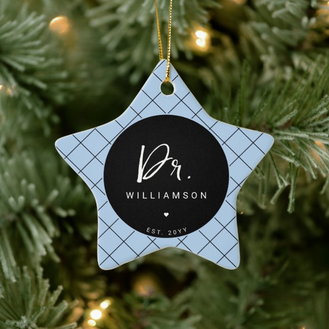 Personalised Name Dr Minimalist Doctor Graduation Ceramic Ornament (Tree)