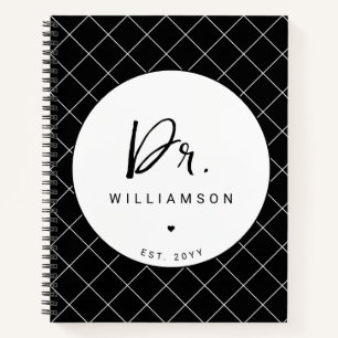 Personalised Name Dr Minimalist Doctor Graduation Notebook