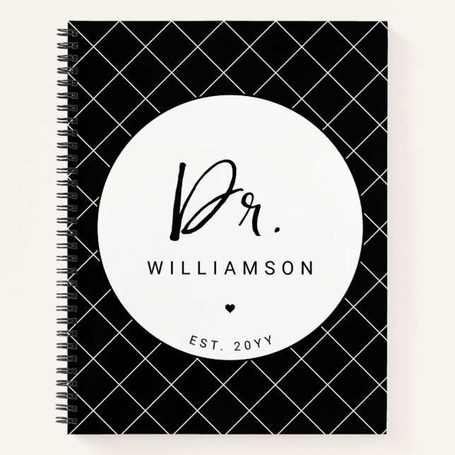 Personalised Name Dr Minimalist Doctor Graduation Notebook (Front)