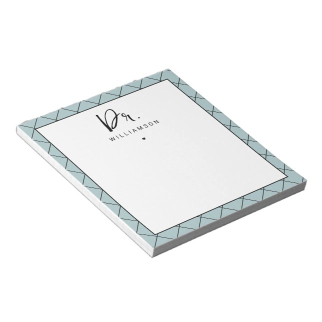 Personalised Name Dr Minimalist Doctor Graduation Notepad (Angled)