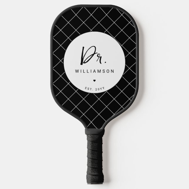 Personalised Name Dr Minimalist Doctor Graduation Pickleball Paddle (Front)