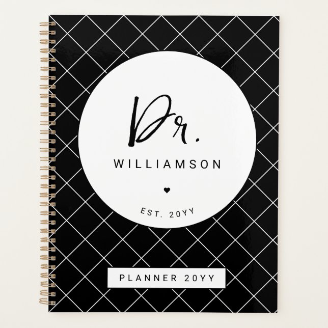 Personalised Name Dr Minimalist Doctor Graduation Planner (Front)