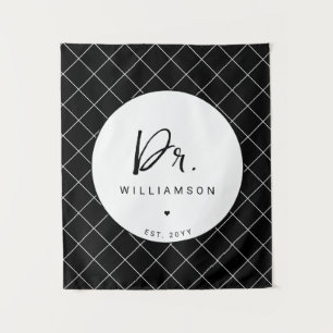 Personalised Name Dr Minimalist Doctor Graduation Tapestry