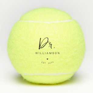 Personalised Name Dr Minimalist Doctor Graduation Tennis Balls