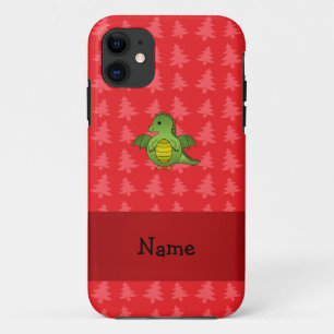 Personalised name dragon red christmas trees iPhone 11 case