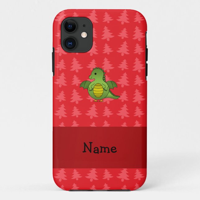 Personalised name dragon red christmas trees Case-Mate iPhone case (Back)