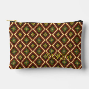 Personalised Name Dubai Chocolate Pattern Accessory Pouch