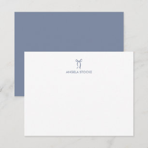 Personalised Name Dusty Blue Bow Card