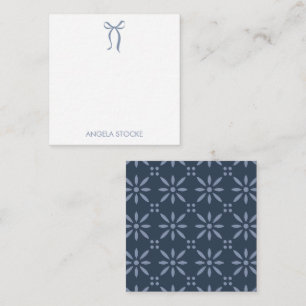 Personalised Name Dusty Blue Bow Card