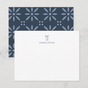 Personalised Name Dusty Blue Bow Card