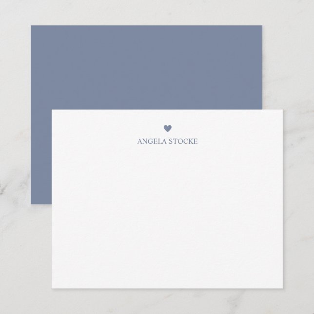Personalised Name Dusty Blue Heart Card (Front/Back)