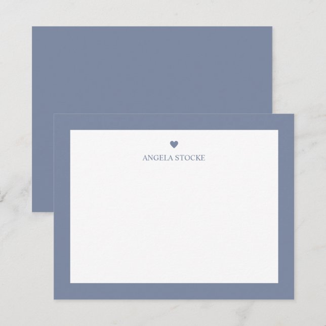 Personalised Name Dusty Blue Heart Card (Front/Back)