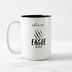 Personalised Name Eagle Claw Eagle Spirit Two-Tone Coffee Mug