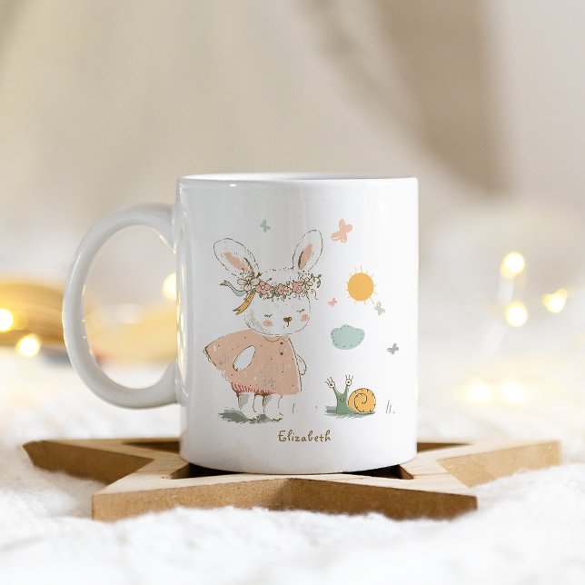 Personalised Name Easter Baby Rabbit Pattern Coffee Mug (Creator Uploaded)