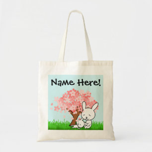 Personalised Name Easter Egg Hunt Cherry Blossom Tote Bag