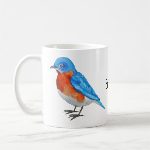 Personalised Name Eastern Bluebird Bird Watcher Coffee Mug