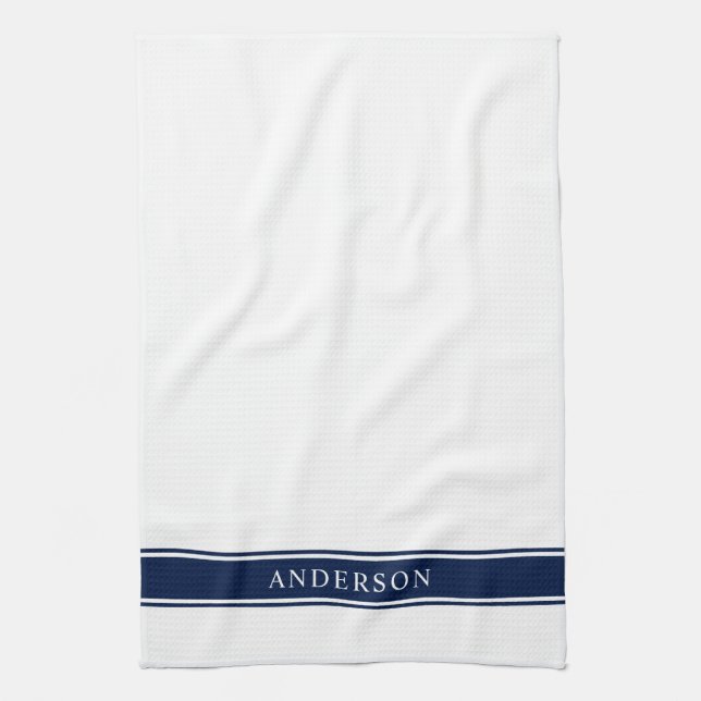 Personalised Name Editable Colour Stripes Tea Towel (Vertical)