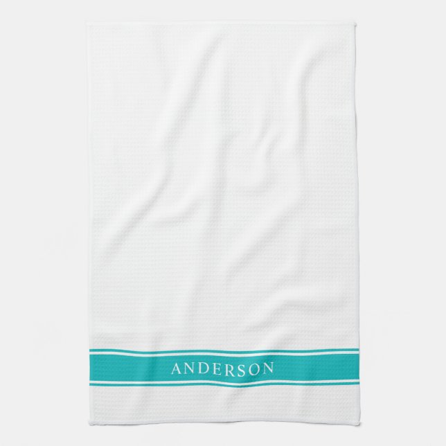 Personalised Name Editable Colour Stripes Tea Towel (Vertical)
