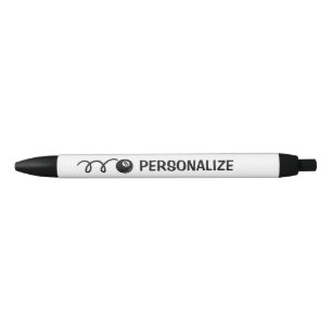 Personalised name eightball sports logo pen