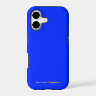 Personalised Name Elegant Blue Grey Yellow