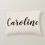 Personalised Name Elegant Cream Minimalist Script Decorative Cushion<br><div class="desc">Add a personal touch to your space with this elegant custom name accent pillow. Featuring a soft ivory cream background and stylish script typography, this pillow is perfect for bedrooms, living rooms, dorms, or nurseries. A thoughtful and unique gift for birthdays, housewarmings, or special occasions. Customise it with any name...</div>