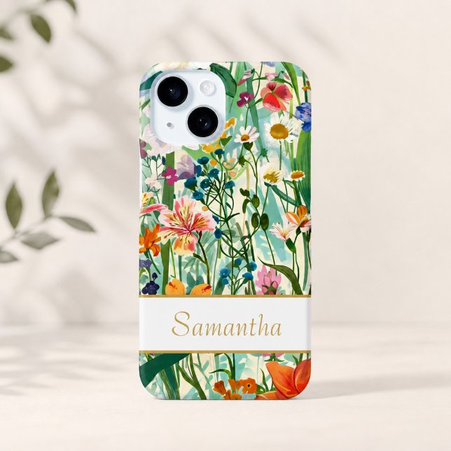 Personalised Name Elegant Garden Floral  Case-Mate iPhone Case (Creator Uploaded)