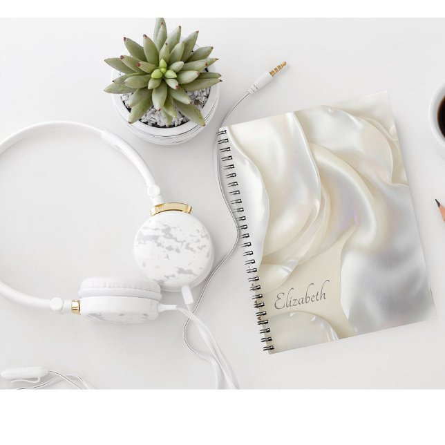 Personalised Name Elegant Mother of Pearl Notebook (Creator Uploaded)