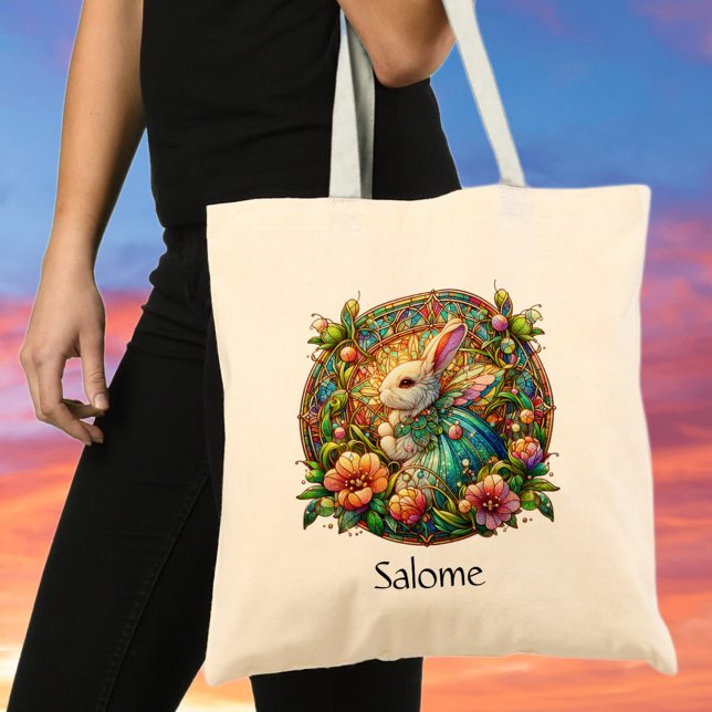  Personalised Name Elegant Princess Easter Bunny Tote Bag (Creator Uploaded)