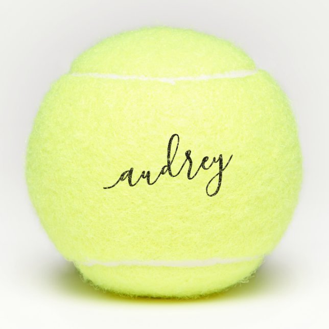 Personalised Name Elegant Script Tennis Balls (Front)