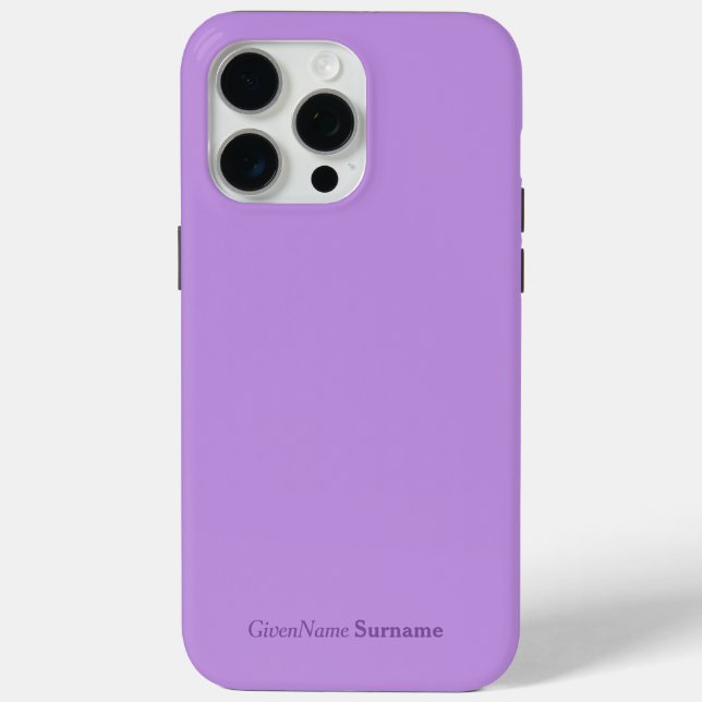 Personalised Name Elegant Simple Lavender Purple Case-Mate iPhone Case (Back)