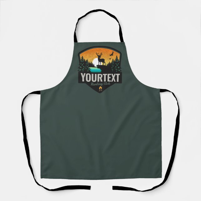 Personalised NAME Elk Hunting Wilderness Sunset Apron (Front)