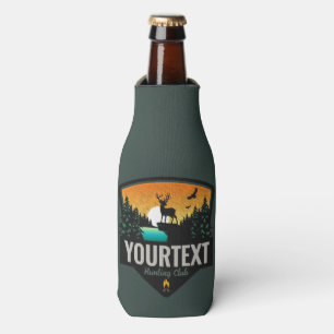 Personalised NAME Elk Hunting Wilderness Sunset Bottle Cooler