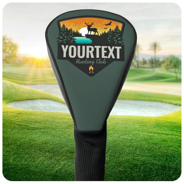 Personalised NAME Elk Hunting Wilderness Sunset Golf Head Cover (Creator Uploaded)