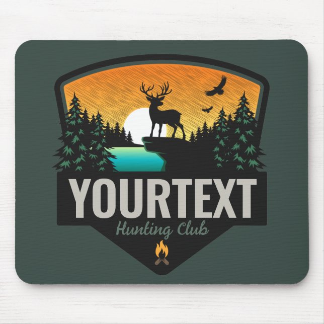 Personalised NAME Elk Hunting Wilderness Sunset  Mouse Pad (Front)