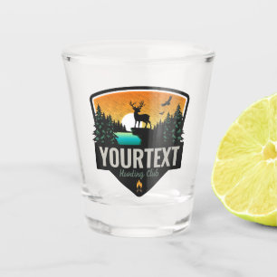 Personalised NAME Elk Hunting Wilderness Sunset Shot Glass