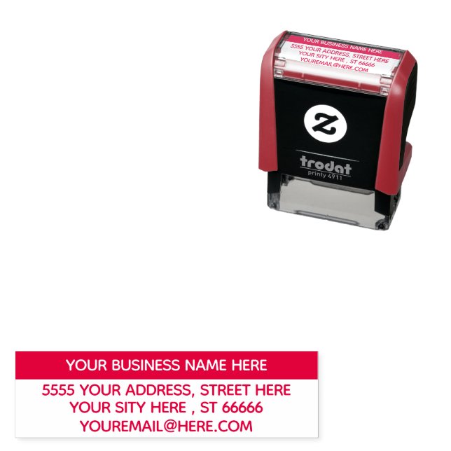 Personalised Name Email Address Self-inking Stamp (In Situ)