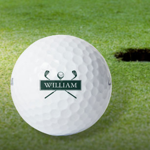 Personalised Name Emerald Green Clubs Golf Balls