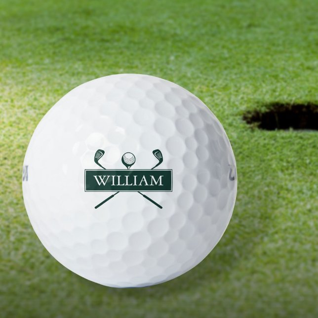 Personalised Name Emerald Green Clubs Golf Balls (Personalized Name Emerald Green Clubs Golf Balls)