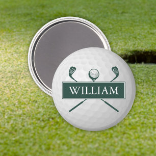 Personalised Name Emerald Green Golf Ball  Magnet
