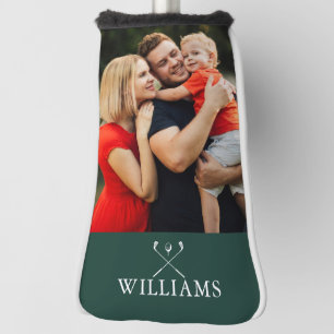 Personalised Name Emerald Green Photo Golf Head Cover