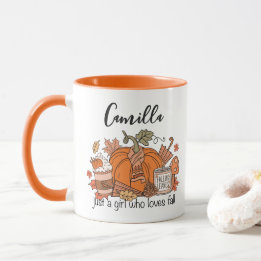 Personalised Name Fall Mug, Fall Vibes Mug, Retro Mug