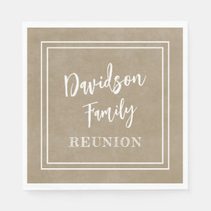 Personalised Name Family Event Tan Parchment Paper Napkin