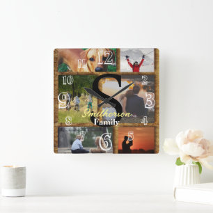 Personalised Name Family Photos Wall Clock