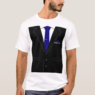 Personalised Name Faux Suit Business T-Shirt