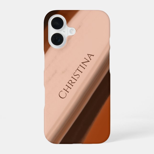 Personalised Name Faux Wood Pattern iPhone 16 Case (Back)