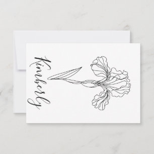 Personalised name February iris Birth Flower Invitation