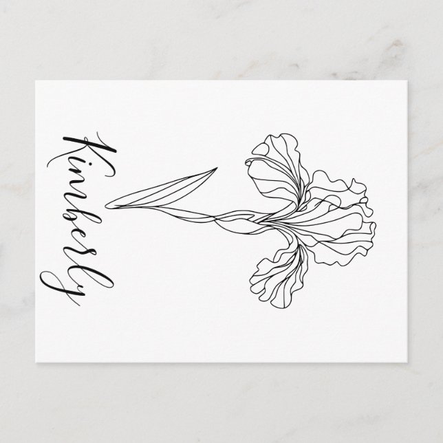 Personalised name February iris Birth Flower Postcard (Front)