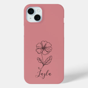 Personalised name February primrose Birth Flower iPhone 15 Mini Case