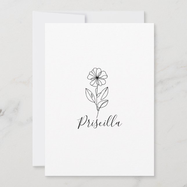 Personalised name February violet Birth Flower  Invitation (Front)