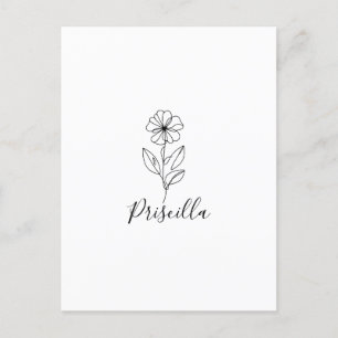 Personalised name February violet Birth Flower  Postcard